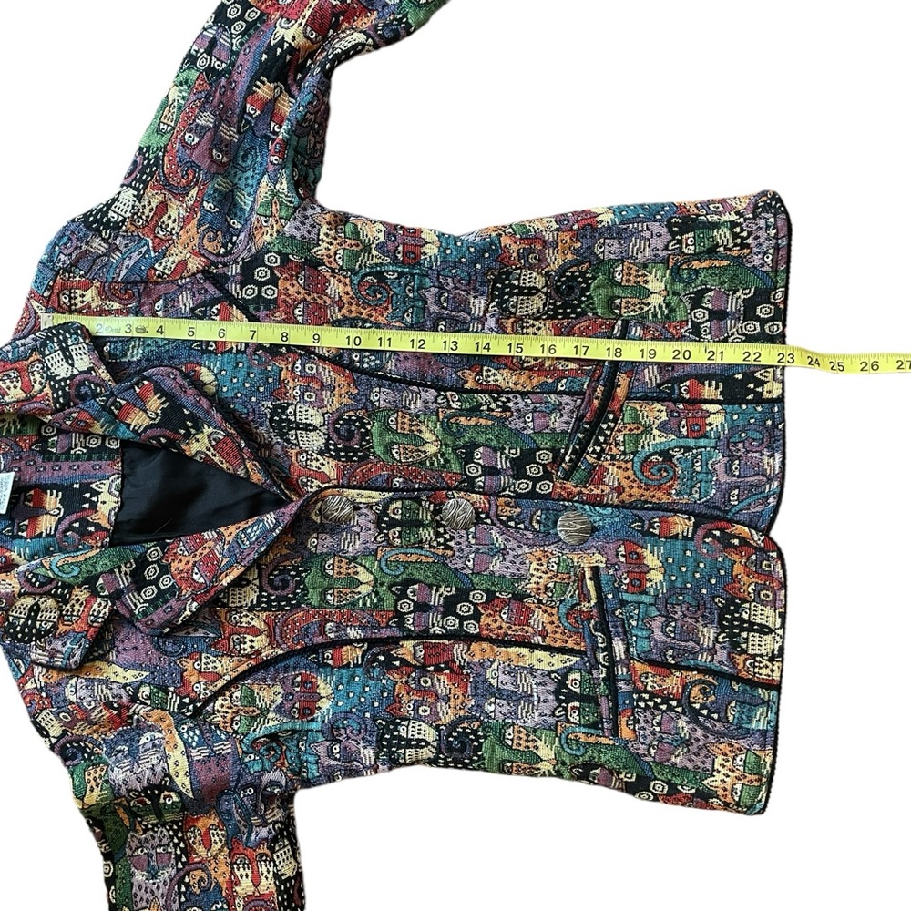 PARSLEY & SAGE Vintage Cat Tapestry Beaded Blazer Jacket - Picture 16 of 16